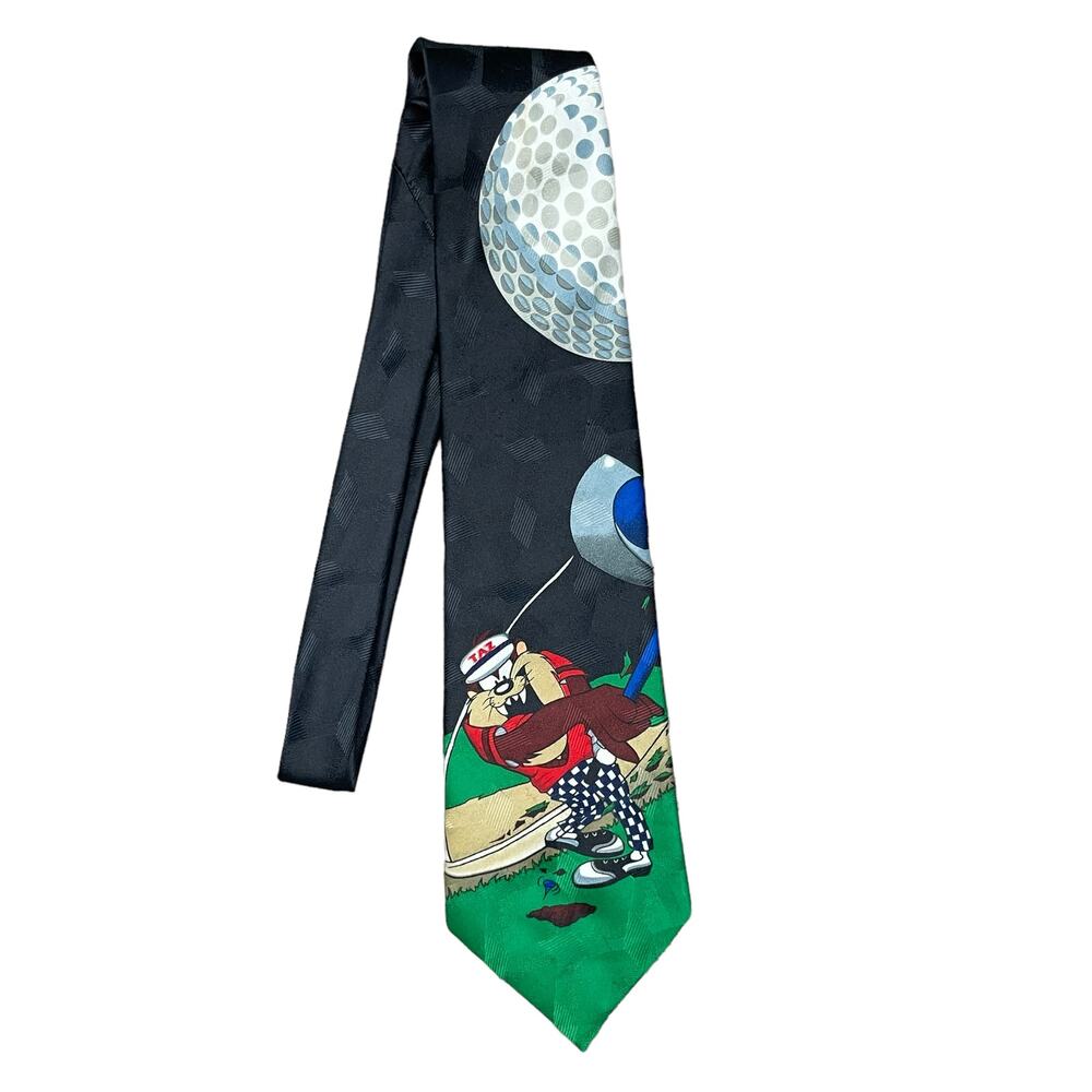 Vintage Looney Tunes Mania | Taz Golf Warner Bros 90's Neck Tie